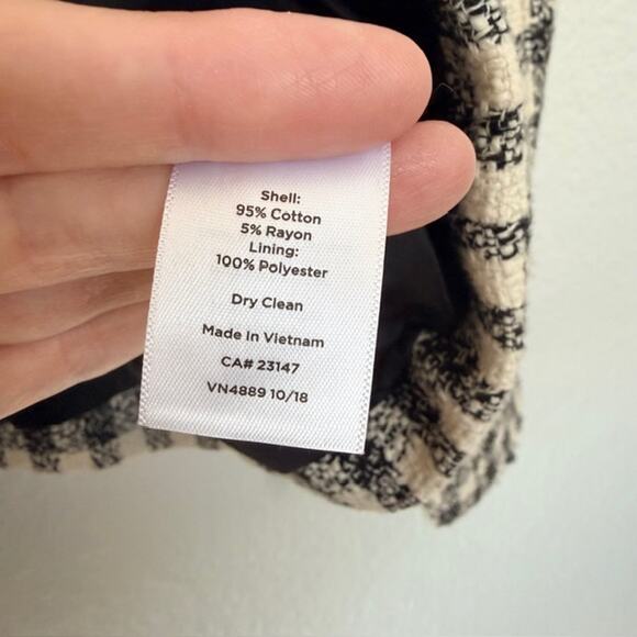 Talbots Gingham Tweed Fringe Jacket Button Front Patch Pockets‎ Lined Women's 6 - Picture 9 of 13